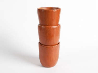 red clay water glass  
