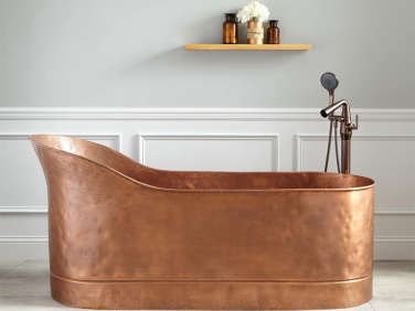 signature hardware henrick textured copper slipper tub  