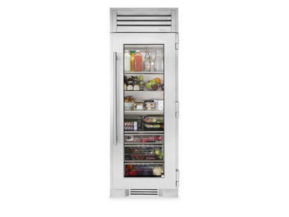 true residential 30 inch stainless glass column refrigerator 8