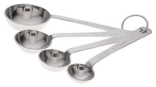 Amco Brushed Stainless Steel 4 Piece Measuring Spoon Set