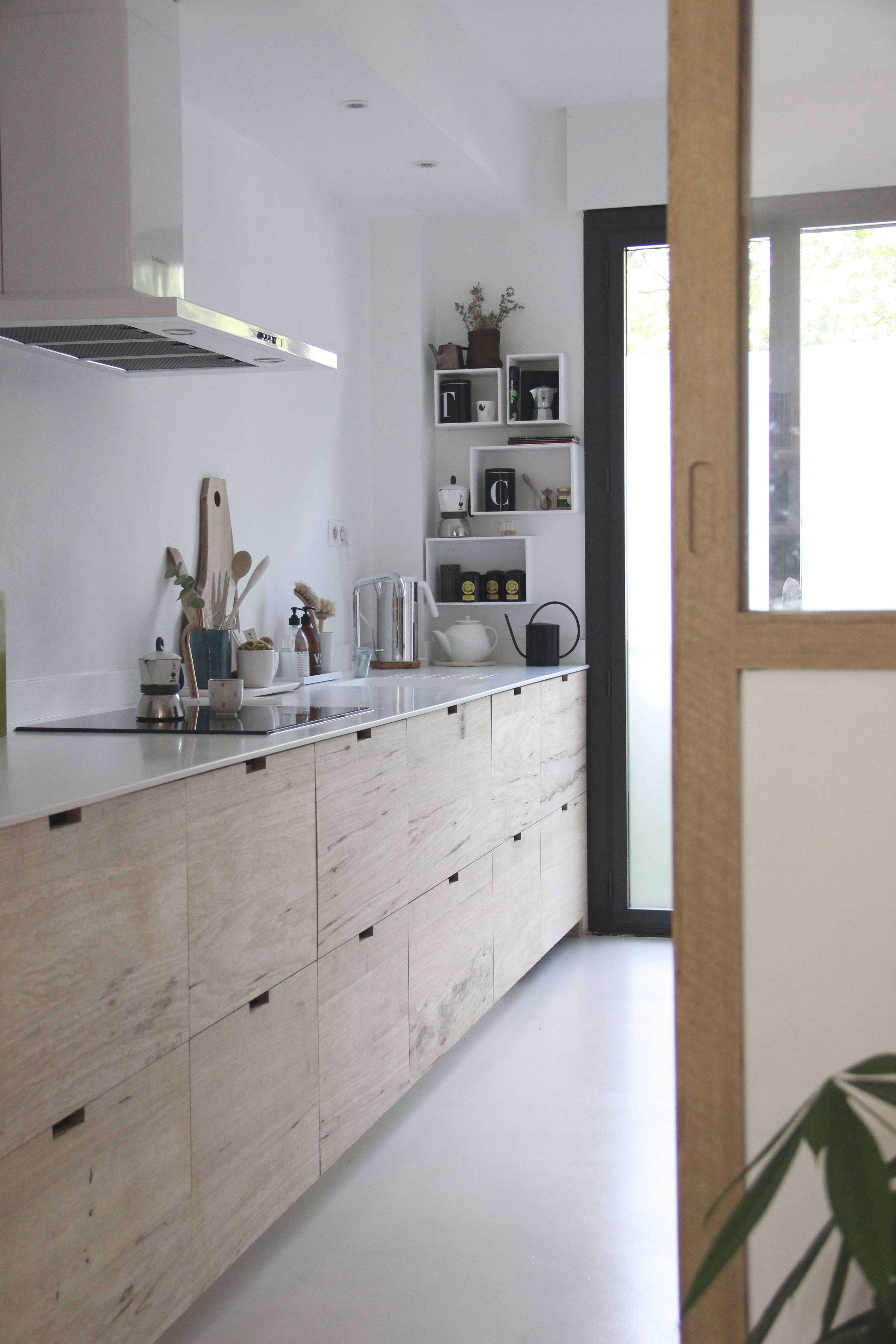 A designer's own Scandi-style Ikea hack galley kitchen in the South of
