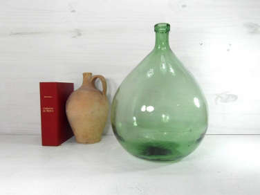 large demijohn green glass bottle  