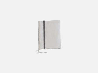 merci glacier grey striped washed linen tea towel  