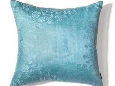 cosmos pillows vintage linen palepair aqua  