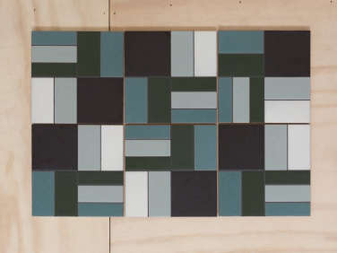 fireclay agrarian ceramic tile rectangles blue green  