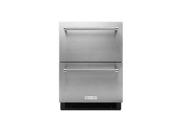 kitchenaid 24 in. stainless steel double refrigerator drawer 8