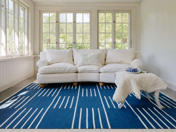 nordic knot ake classic blue rug  