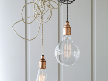 cox and cox twisted flex and copper pendant light  