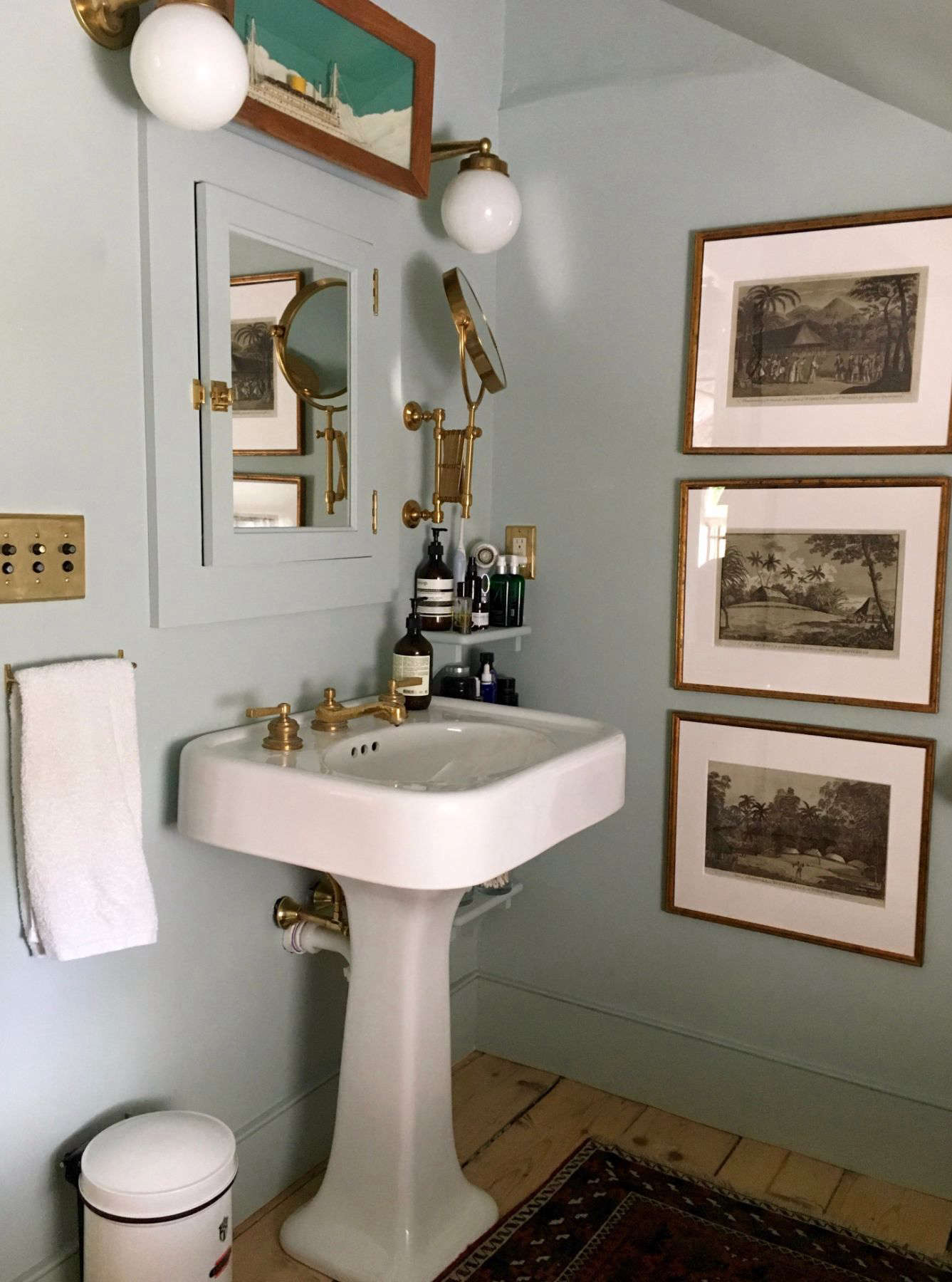 gray bath hudson valley awards artwork pedestal sink