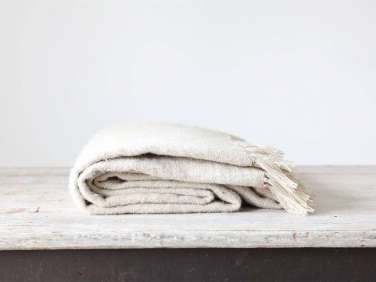 alder and co natural fringed wool throw  