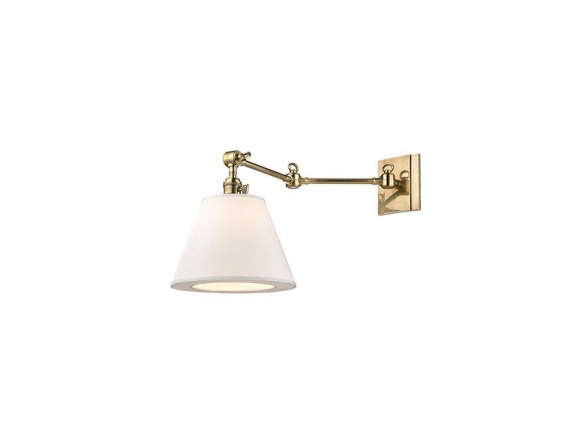 hudson valley hillsdale aged brass one light swivel wall sconce 8