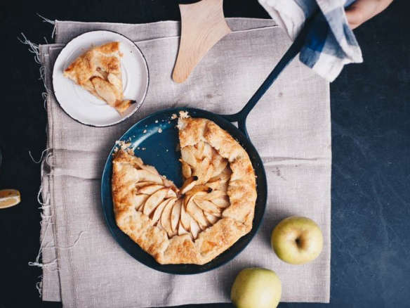 blanc creatives cast iron skillet with apple galette  
