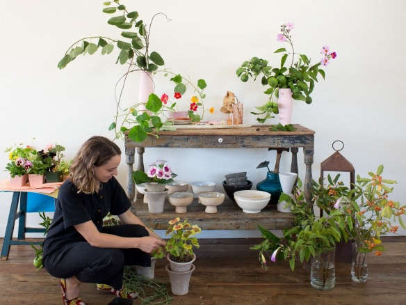 indoor flower arranging table sophia moreno bunge  