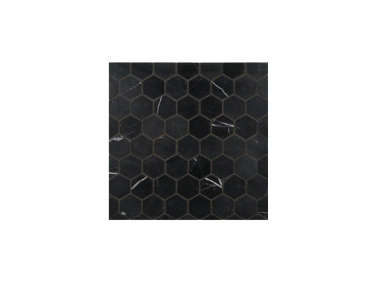 nero marquina mosaic hex tile black  