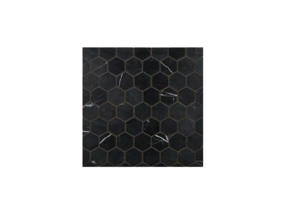 nero marquina mosaic hex tile black  