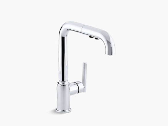 purist single hole kitchen sink faucet with 8 in. spout – k 7505 cp 8