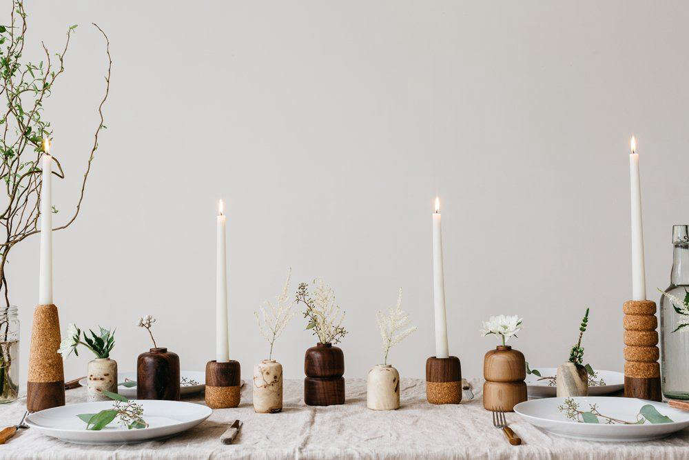 wooden vases melanie abrantes candles tabletop
