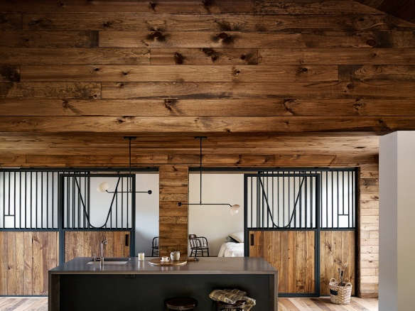 barn remodel catskills interior wood floors cladding  