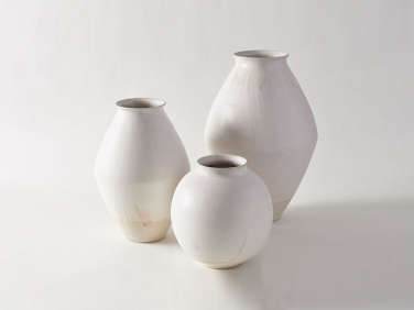 christiane perrochon white beige vases  