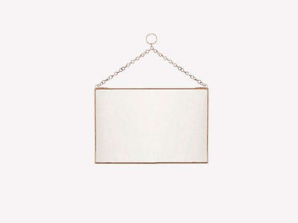 hanging rectangular copper mirror on chain 8