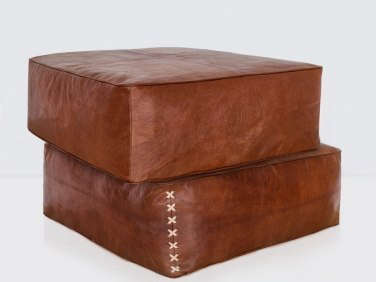the citizenry moroccan leather floor poufs  