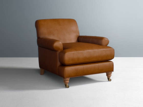 Acton Tufted Club Chair Saddle Leather portrait 40