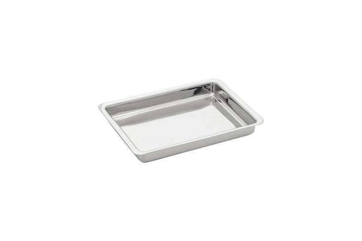 we used cb2&#8217;s vienna stainless steel tray, which is no longer avai 18