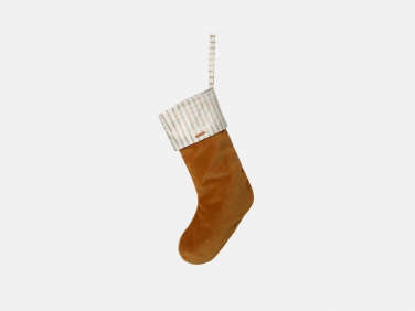 ferm living christmas velvet stocking mustard  