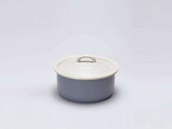 dog bowl enamel granny grey with lid 8