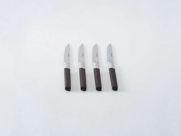 5 Voos Stainless Steak Knives Faux Horn Bone Handles Vintage German 