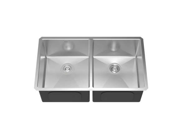undermount ss 33 in. 50/50 double bowl kitchen sink kit 8