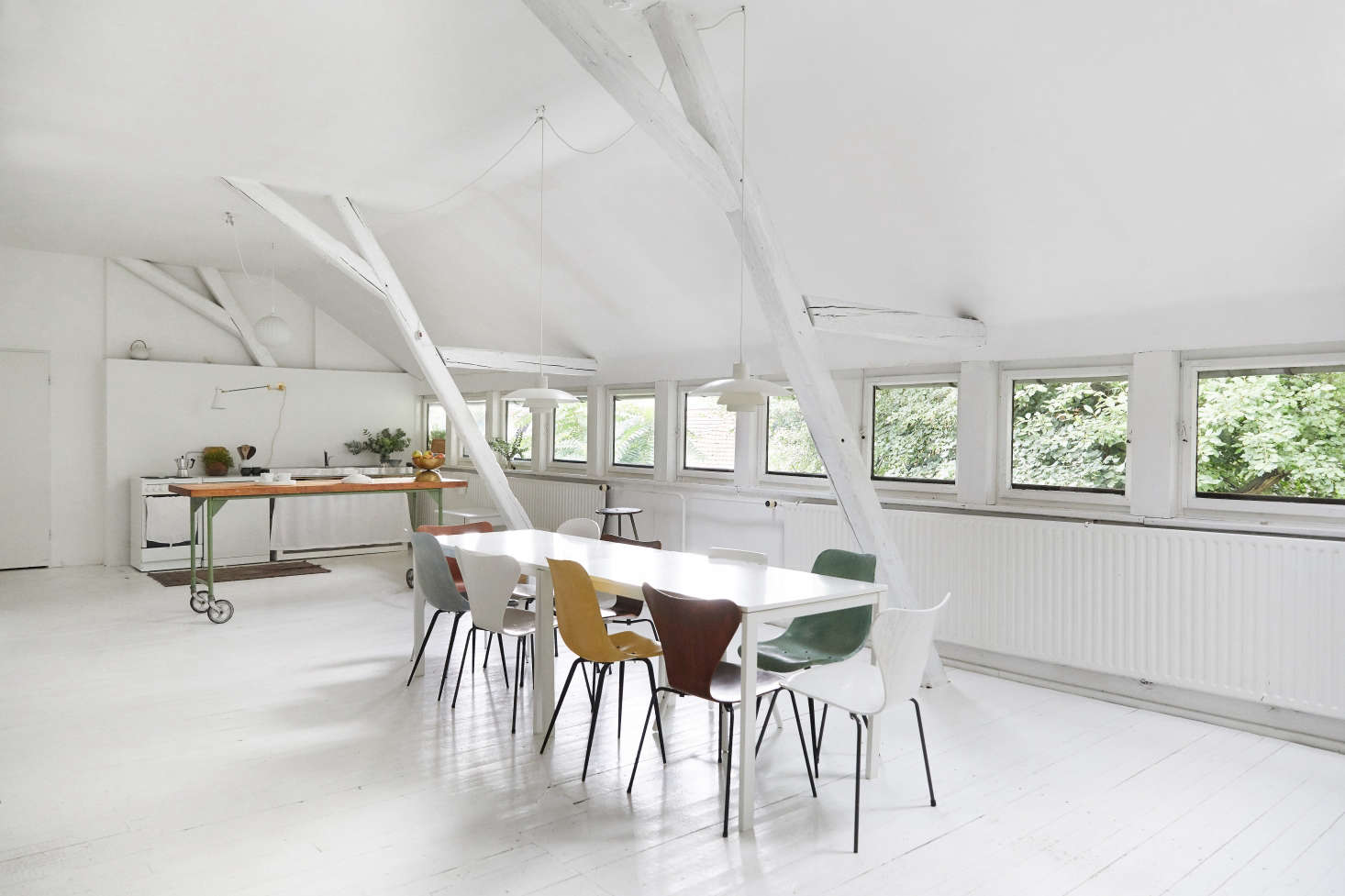 open kitchen and dining area above the lappalainen studio in a converted wareho 2