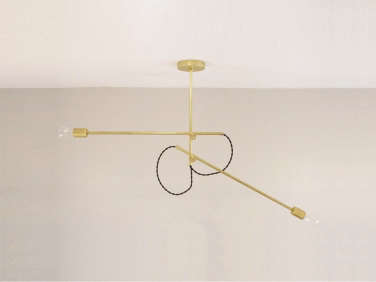 long made co double arm brass chandelier 1  