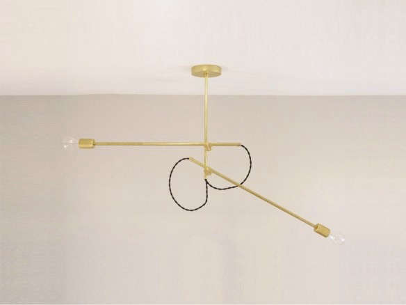 long made co double arm brass chandelier 1  