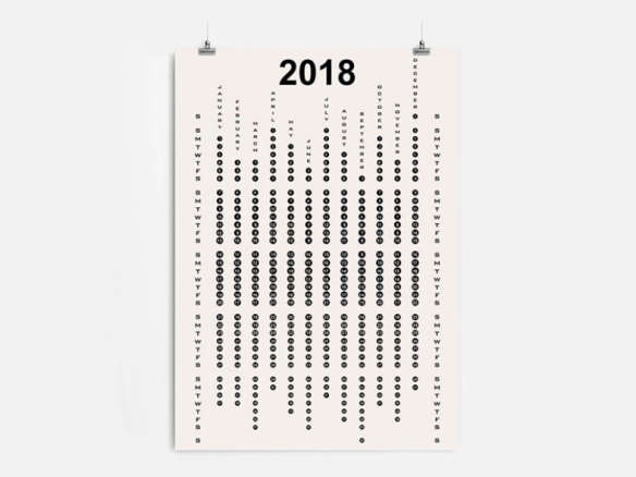 minimal design wall calendar 2018  