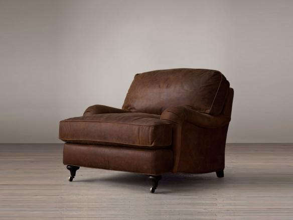 English Roll Arm Leather Chair, Restoration Hardware English Roll Arm Leather Sofa