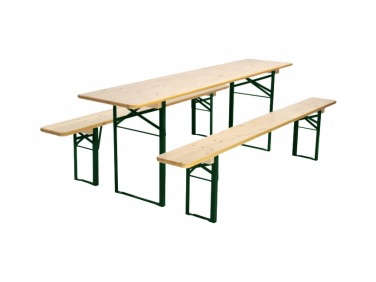 biergarten table standard green legs pine top  