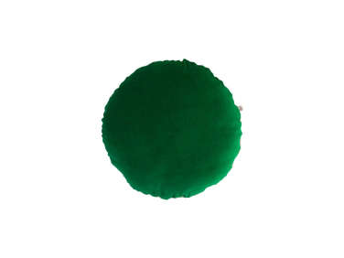 hello lovely au velvet linen cushion emerald green round  