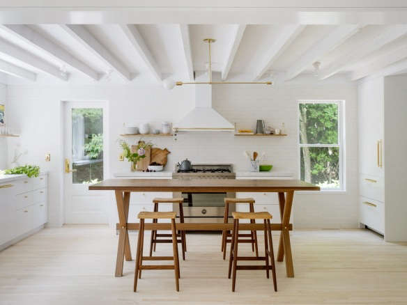 jessica helgerson white kitchen trestle table  