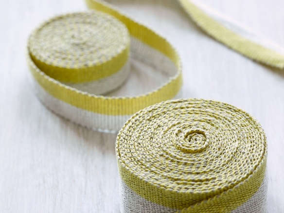 fresh yellow handwoven linen tape trim 8