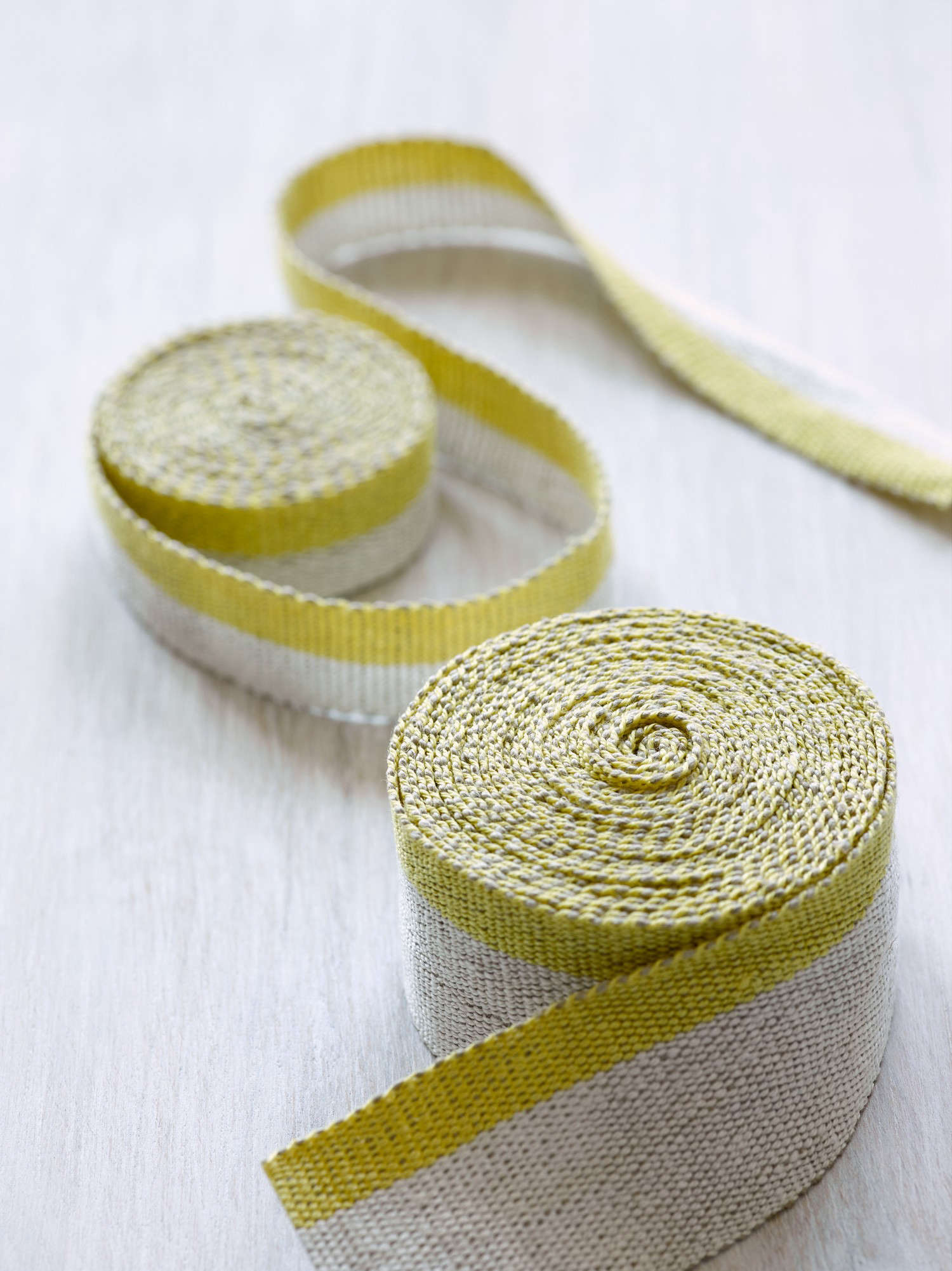 Fresh Yellow Handwoven Linen Tape Trim