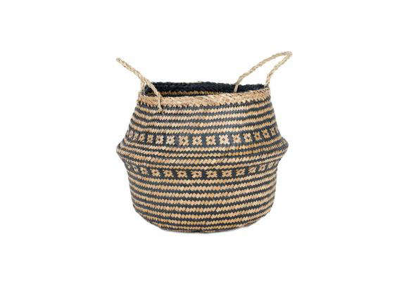 connected goods woven weave rice belly basket  