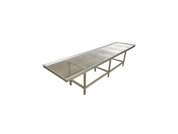 greenhouse staging table wood wire top janco greenhouse  