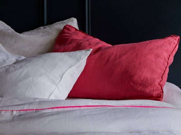 two dawson pink linen pillowcase  