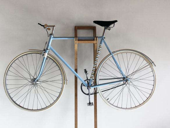 wood wall bike storage  
