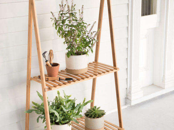 bamboo plant stand with hanging bar 8