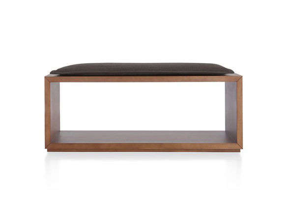 aspect walnut 47.5 in. open bench with cushion 8
