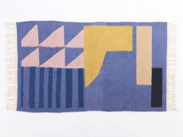 soukra blue colorful patterned mat  