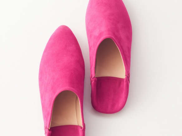 les trois chameaux women’s pink leather balgha slippers 8