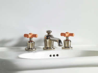 the water monopoly rockwell deck mounted basin taps orange  